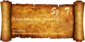 Szerdahelyi Teofil névjegykártya